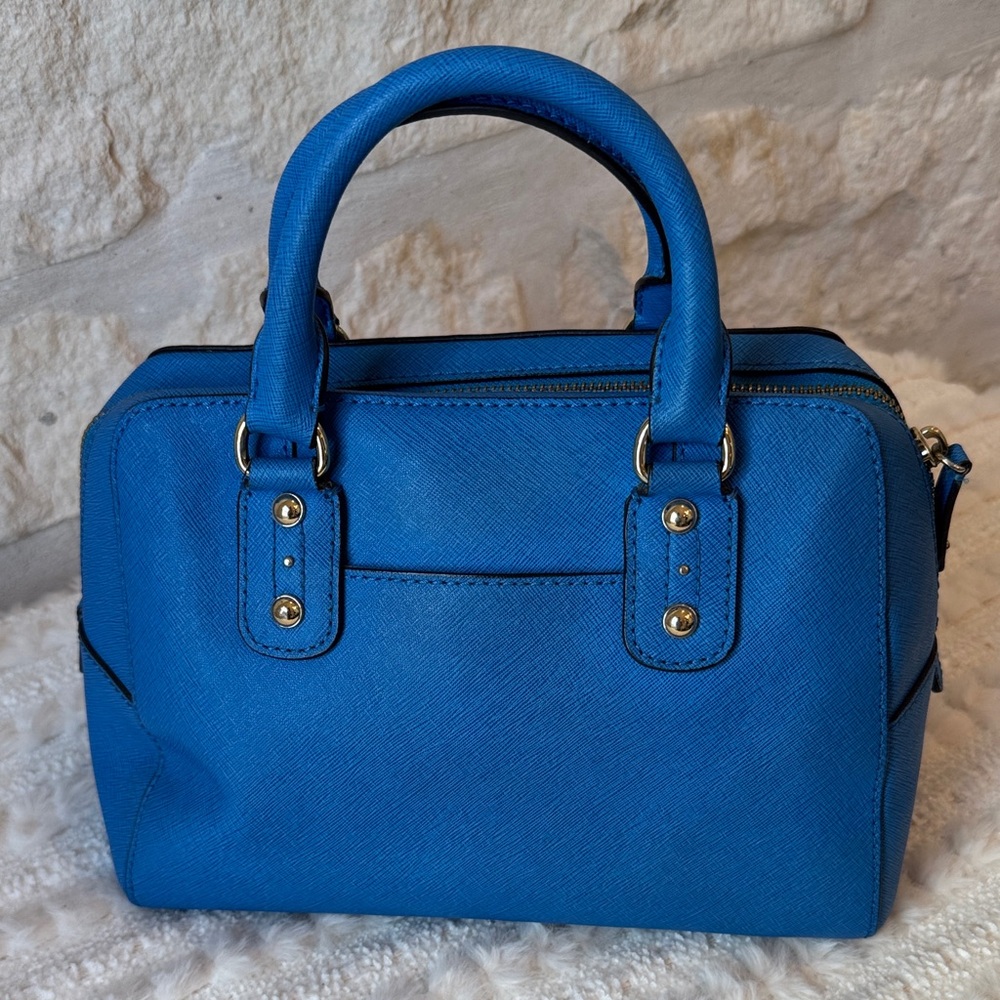Michael Kors Cobalt Blue Satchel with Gold Accents - Picture 7 of 8